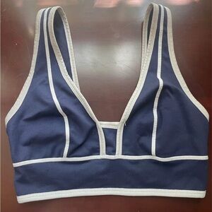 FP Movement by Free People You’re A Peach Dark Blue and White Sports Bra